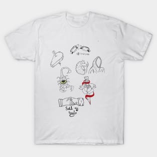 Mix of little images in tattoo style T-Shirt